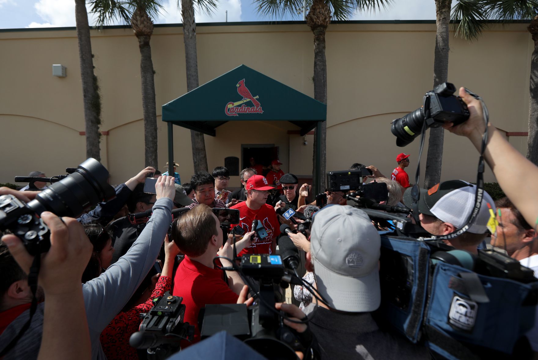 Shildt with media in Jupiter
